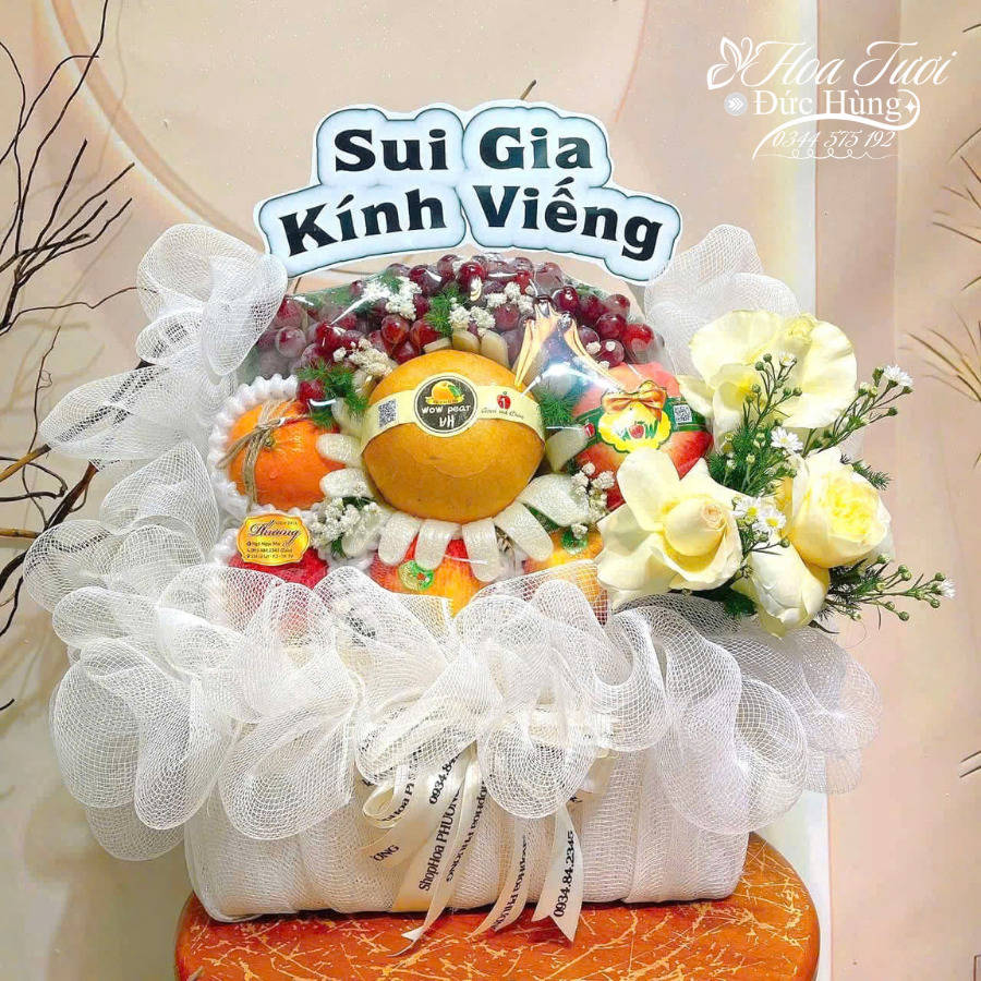 Giỏ Hoa Quả Kính Viếng 016
